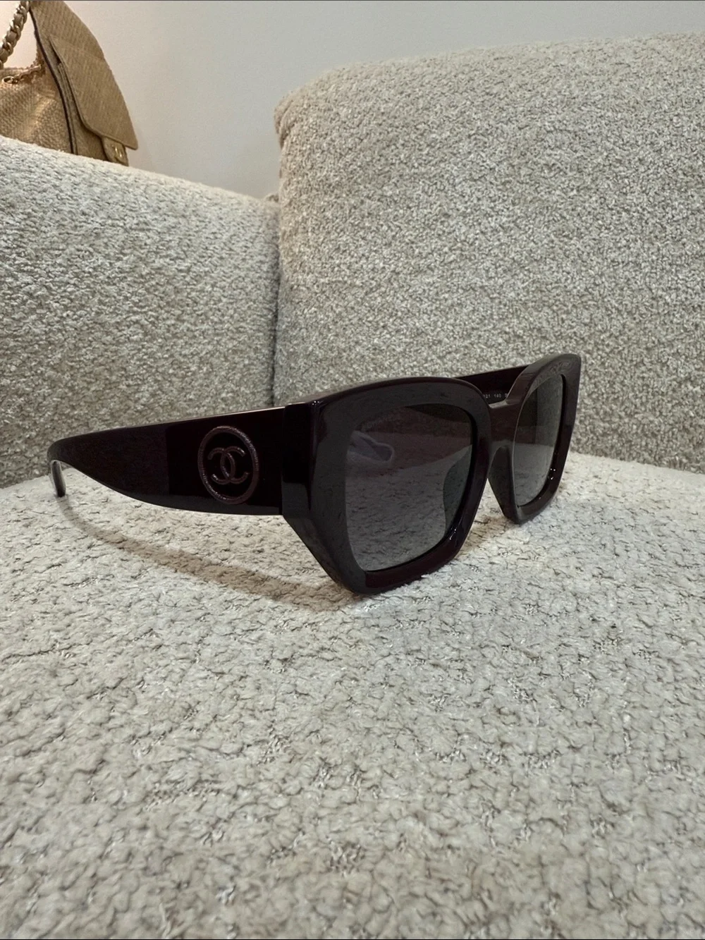 Chanel 5506-a deep burgundy Oversized Square Sunglasses in Black - Picture 1 of 7